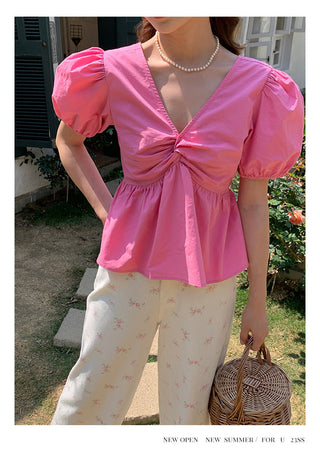 V-neck slim Top