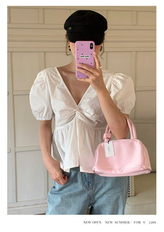 V-neck slim Top
