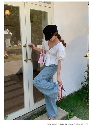 V-neck slim Top