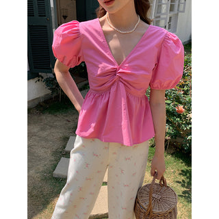 V-neck slim Top