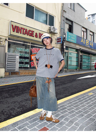 distressed cropped jeans