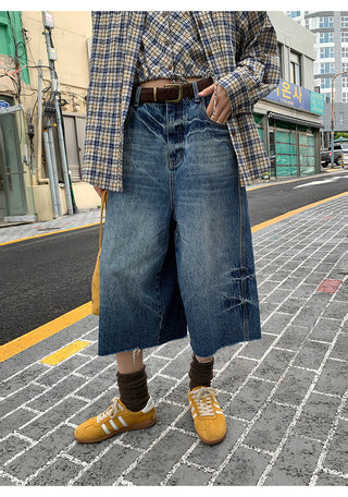 distressed cropped jeans