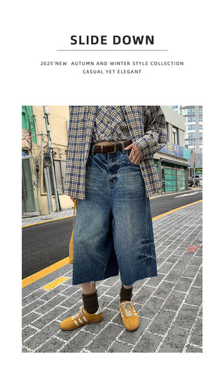distressed cropped jeans