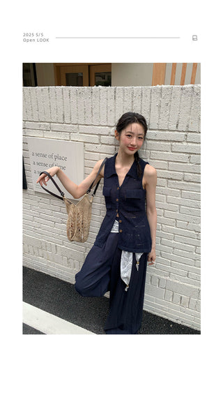 sleeveless cardigan