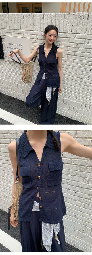 sleeveless cardigan