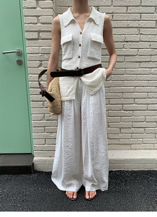 sleeveless cardigan