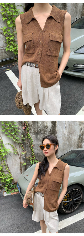 sleeveless cardigan