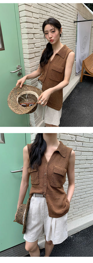 sleeveless cardigan