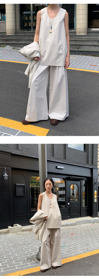 textured wide pants