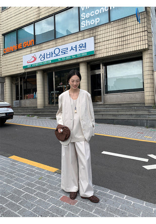 textured wide pants