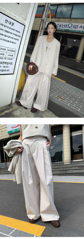 textured wide pants