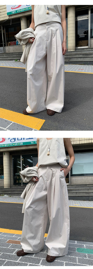 textured wide pants