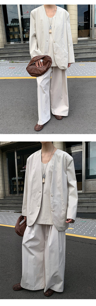 textured wide pants