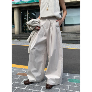 textured wide pants