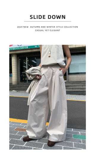 textured wide pants