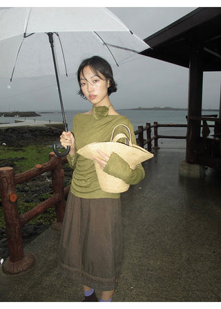 flower waist sweater