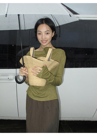 flower waist sweater