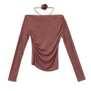 flower waist sweater