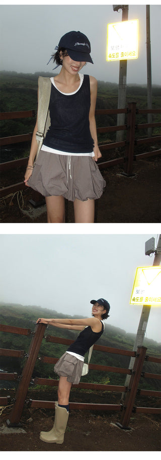 drawstring skirt pants