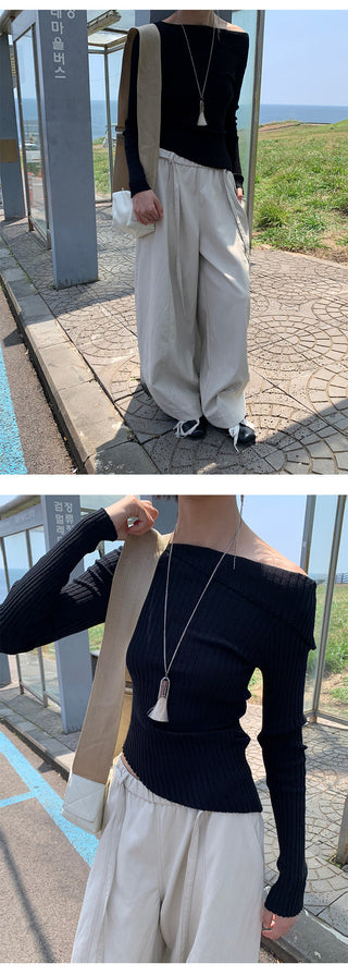 oblique wool Top