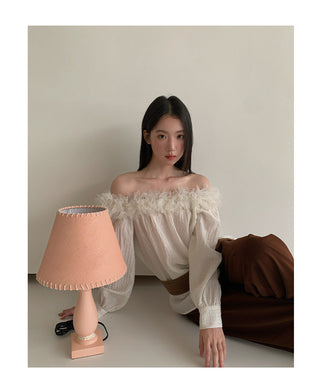 feather off-shoulder