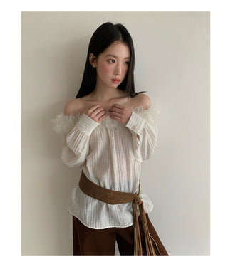 feather off-shoulder