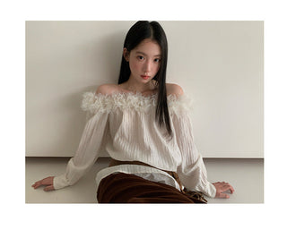 feather off-shoulder