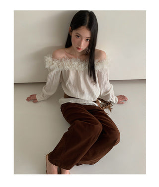 feather off-shoulder