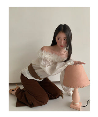 feather off-shoulder