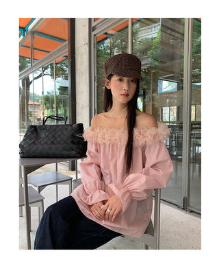 feather off-shoulder
