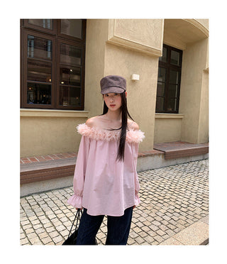 feather off-shoulder
