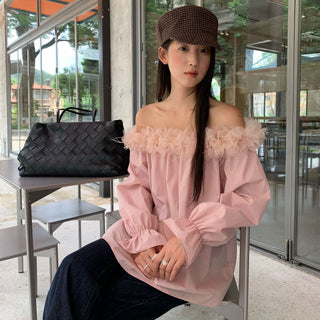 feather off-shoulder