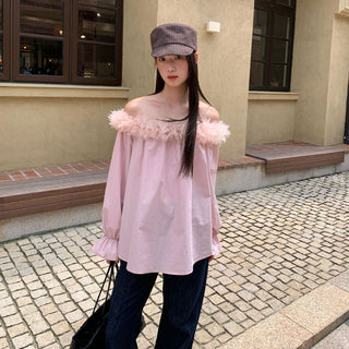 feather off-shoulder