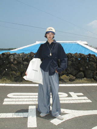 twill wide pants