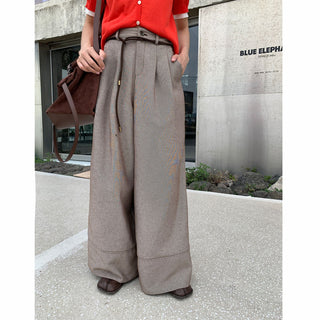 twill wide pants