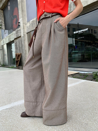 twill wide pants