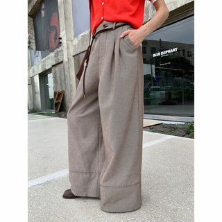 twill wide pants