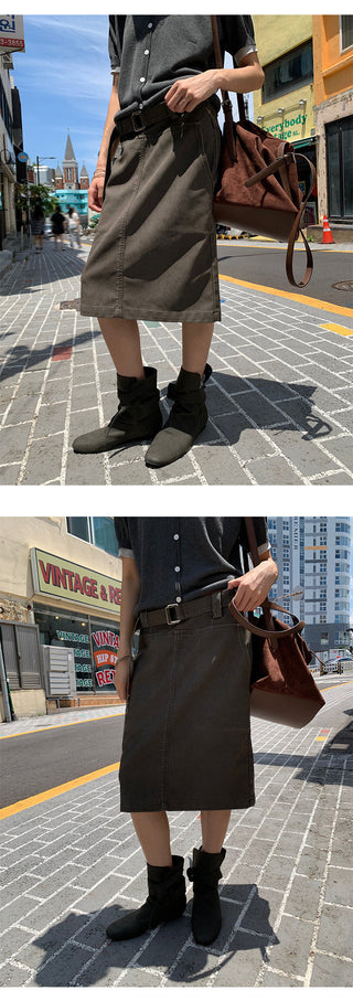 midi leather skirt