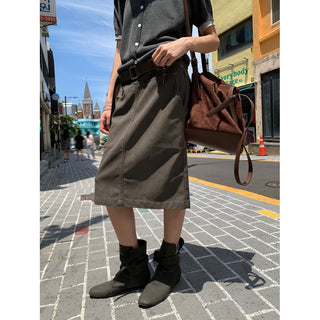 midi leather skirt