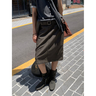 midi leather skirt