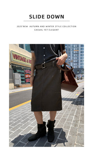 midi leather skirt