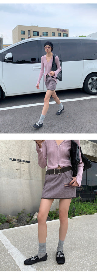 dyed denim skirt