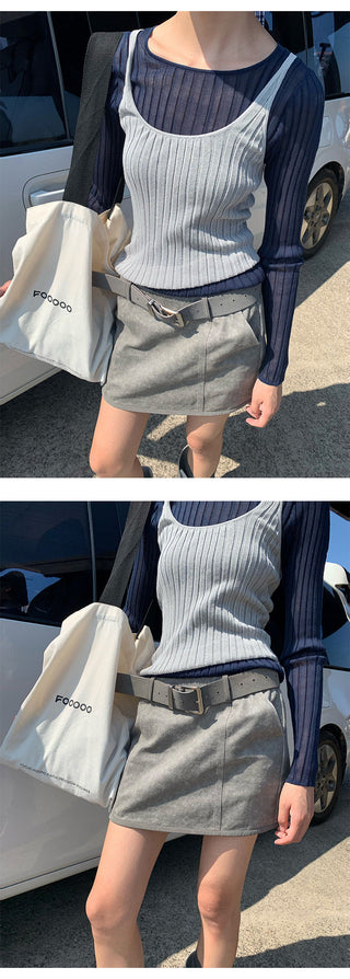 dyed denim skirt
