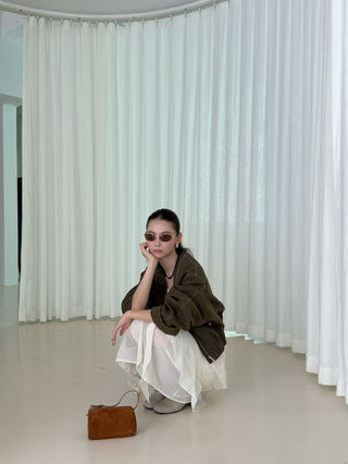 Contrast Color Loose Jacket