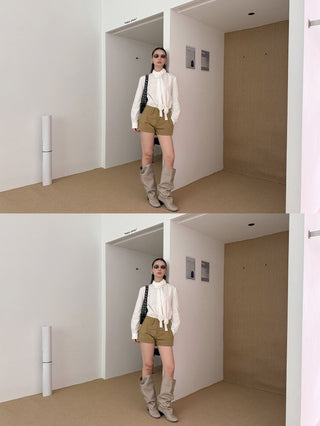 Rose Tie Decorative Shirt