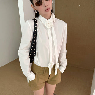Rose Tie Decorative Shirt