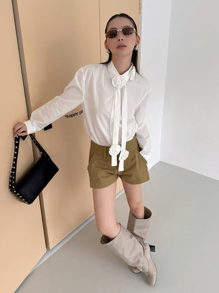 Rose Tie Decorative Shirt