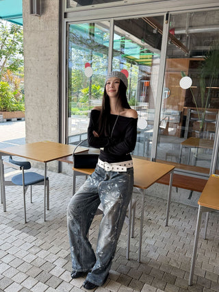 Off-Shoulder Loose T-Shirt