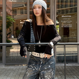 Off-Shoulder Loose T-Shirt