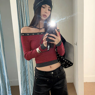 Hollow Off-Shoulder Shirt